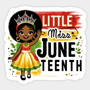 Little Miss Juneteenth African American Melanin Princess Pun Sticker